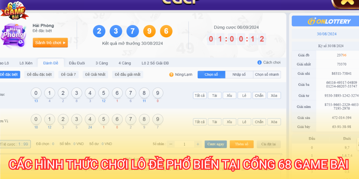 Lô đề 68 game bài mang đến nhiều hình thức cá cược hấp dẫn